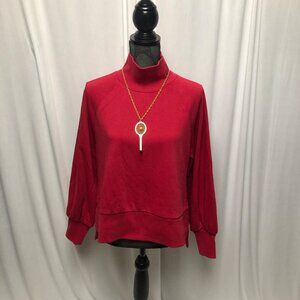 Calia By Carrie Underwood Sweatshirt Womens Medium Red Mock Neck Pullover